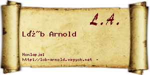 Löb Arnold névjegykártya